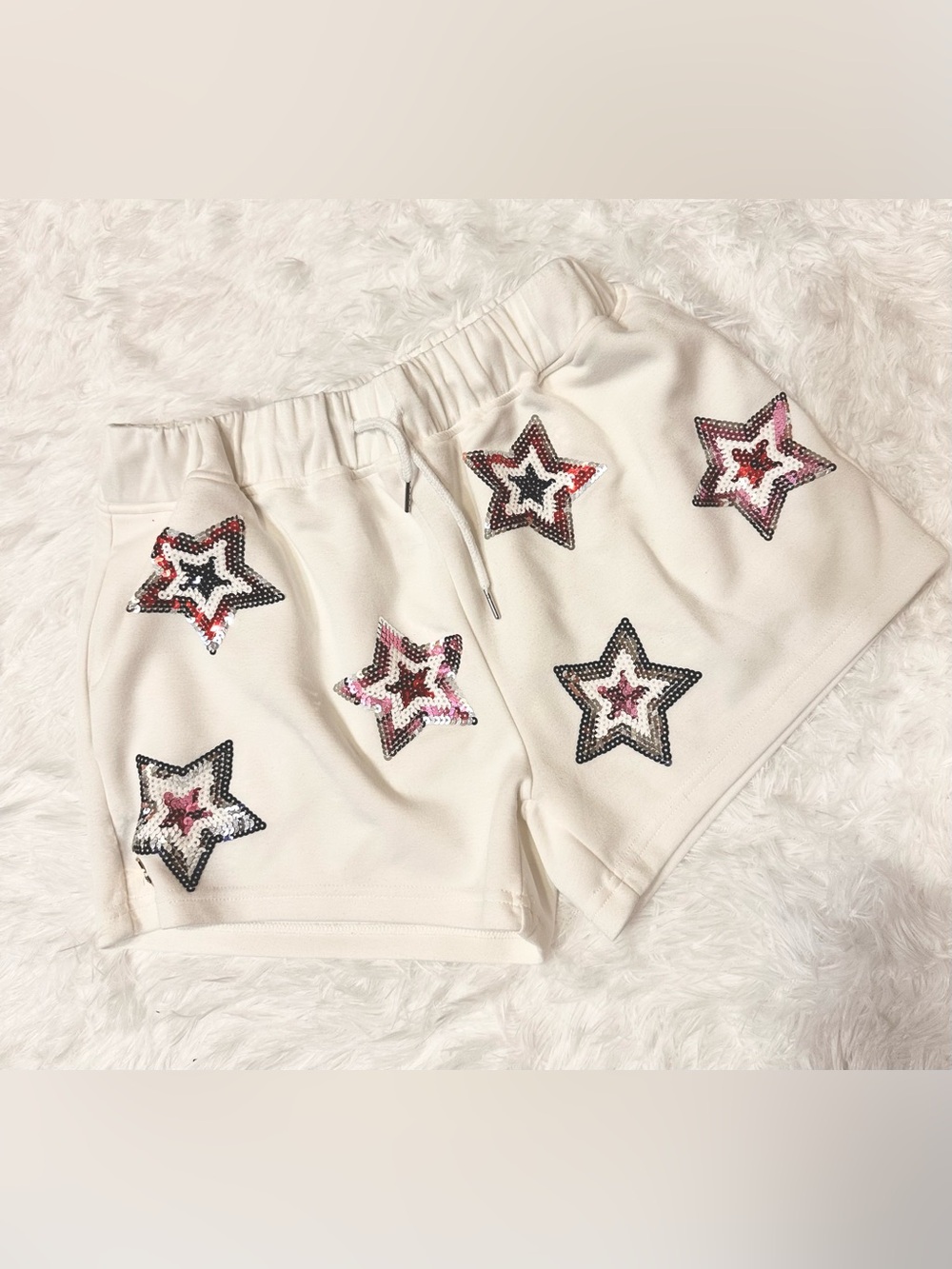 NWOT SIMPLY SOUTHERN Sequin Star Athletic Shorts